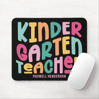 Kindergarten Teacher Colorful Typography Design Mousepad