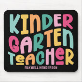 Kindergarten Teacher Colorful Typography Design Mousepad (Vorne)