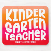 Kindergarten Teacher Orange Red Ombre Mousepad (Vorne)