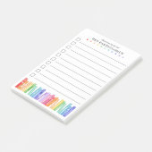 Kindergarten Teacher Rainbow Books To-Do List Post-it Klebezettel (angewinkelt)