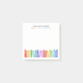 Kindergarten Teacher Rainbow Color Books Custom Post-it Klebezettel (Vorderseite)