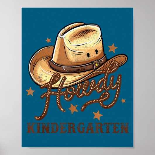 Kindergarten Teacher Rodeo Cowboy Western Howdy Ki Poster (Vorne)