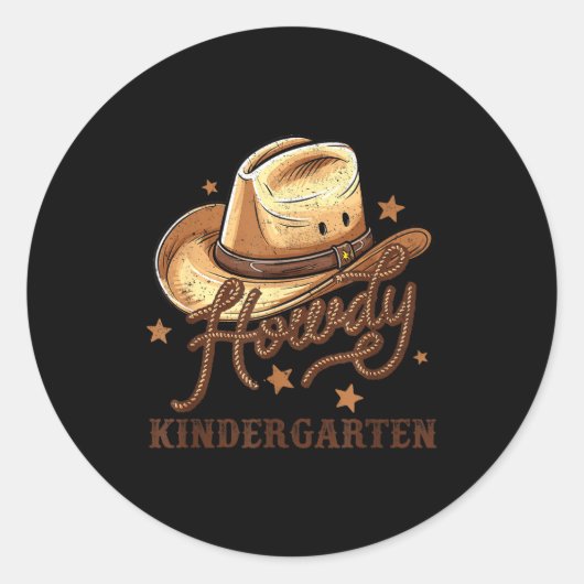 Kindergarten Teacher Rodeo Cowboy Western Howdy Ki Runder Aufkleber (Vorderseite)