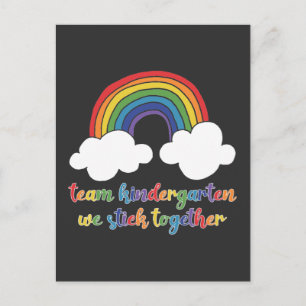 Kindergarten Team Rainbow Kinder Lehrerin Kinder Postkarte