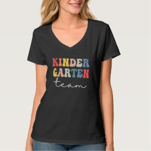 Kindergarten-Team Retro Groovy Damen Erster Schult T-Shirt
