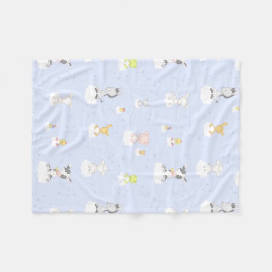 Kindergarten-Tiere Fleecedecke (Vorderseite (Horizontal))