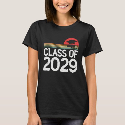 Kindergarten To Graduation Retro Class Of 2029 Gro T-Shirt (Vorderseite)