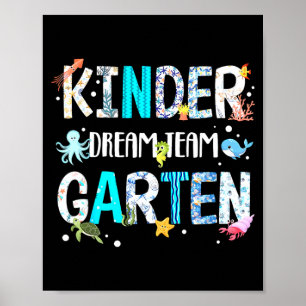 Kindergarten Traumteam Garten Ozean Tier Poster
