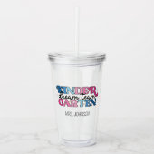 Kindergarten Traumteam Lehrerin im Retro-Stil Acryltrinkbecher (Vorderseite)