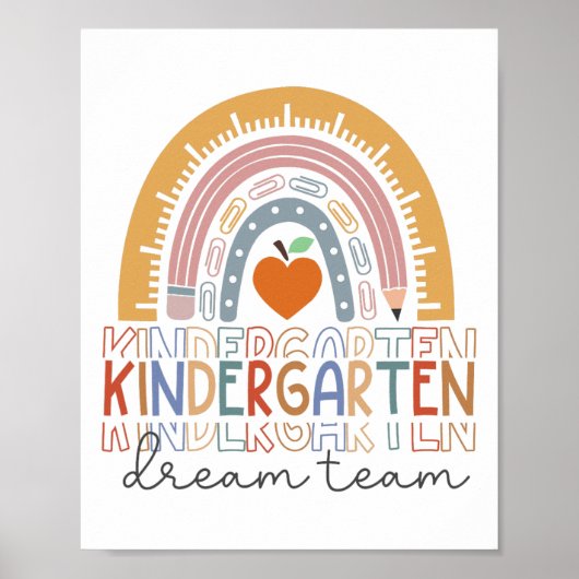 Kindergarten Traumteam Regenbogen Willkommen Ck In Poster (Vorne)
