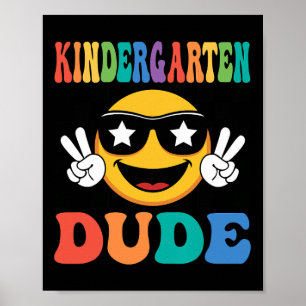 Kindergarten-Typ 1. erster Schultag Junge Rücken Poster