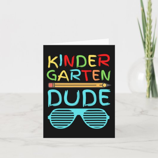 Kindergarten Typ Fun Pencil First Day School Blu Karte (Vorderseite)