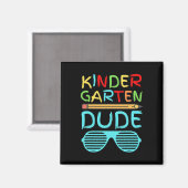 Kindergarten Typ Fun Pencil First Day School Blu Magnet (Vorderseite/Rückseite)