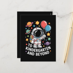 Kindergarten und darüber hinaus Astronaut Weltraum Feiertagspostkarte