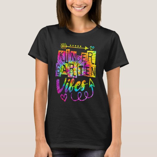 Kindergarten Vibes Back To School Tie Dye Teacher  T-Shirt (Vorderseite)