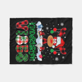 Kindergarten Vibes Teacher Buffalo Plaid Reindeer Fleecedecke (Vorderseite (Horizontal))