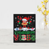 Kindergarten Vibes Teacher Buffalo Plaid Reindeer  Karte (Gelbe Blume)