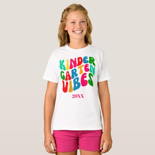 Kindergarten Vibes Zurück zur Schule T-Shirt (Vorne ganz)