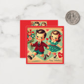 Kindergarten Vintag Valentinstag Mitteilungskarte (Vorderseite/Rückseite Beispiel)