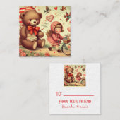 Kindergarten Vintag Valentinstag Mitteilungskarte (Vorne/Hinten)