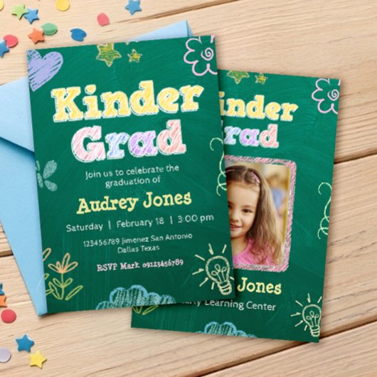 Kindergarten Vorschulabschluss mit Foto Einladung