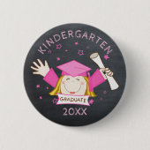 Kindergarten-Vorschulzeit für Mädchen Button (Vorderseite)