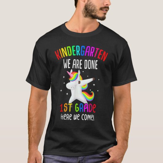Kindergarten Wir sind fertig 1. Klasse Kinder Unic T-Shirt (Vorderseite)