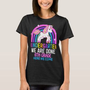 Kindergarten Wir sind fertig 6. Klasse Unicorn Gra T-Shirt