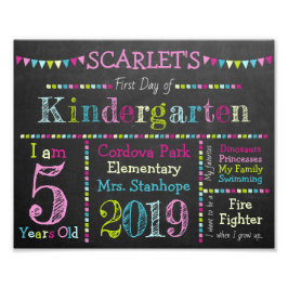 Kindergarten-Zeichen - Zurück zur Schule Fotodruck