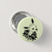 Kindergarten zeichnend Hirsche Blume Tierkunst Button (Vorne & Hinten)