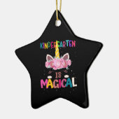 Kindergarten zurück zu den Schulkindern Einhorn Bl Keramik Ornament (Links)