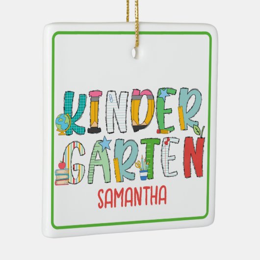 Kindergarten zurück zur Schule Personalisiert Keramikornament (Rechts)