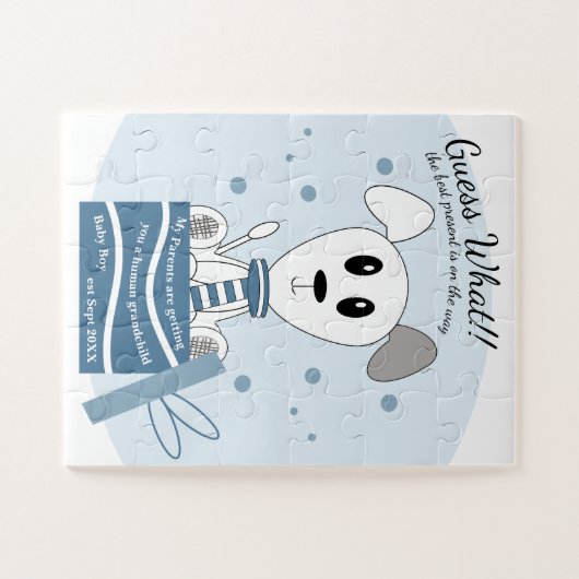 Kindergartenankündigung (blau) puzzle (Horizontal)