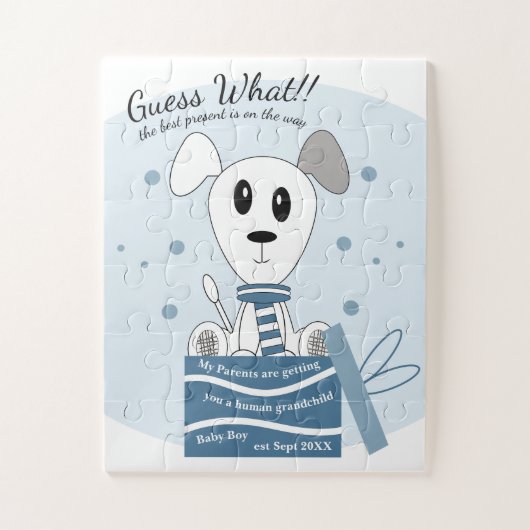 Kindergartenankündigung (blau) puzzle (Vertikal)