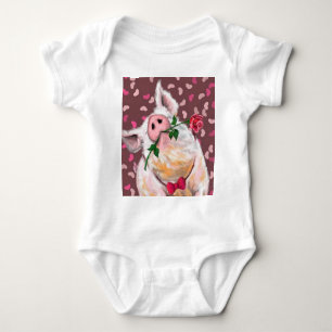Kindergartenanzug Gentleman Pig mit Rose Baby Strampler