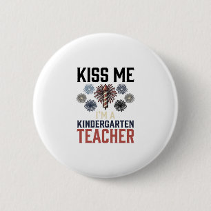 Kindergartener Lehrer Feuerwerk Vintage-Shirt-Desi Button
