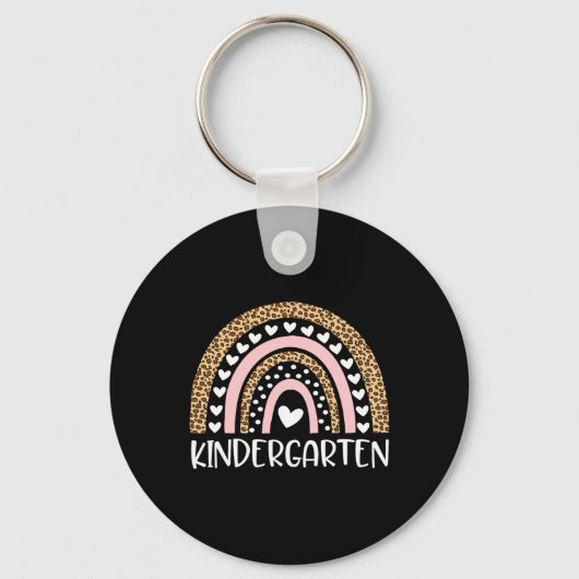 Kindergartener Lehrer Leopard Regenbogen Lehrer Ck Schlüsselanhänger (Vorderseite)
