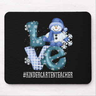 Kindergartener Lehrer Liebe Schneemann Winterzeit Mousepad