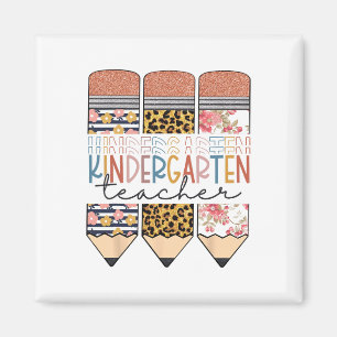 Kindergartener Lehrer Spaß Leopard Bleistift Ck Zu Magnet