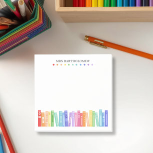 Kindergartener Lehrerin Regenbogen-Farb-Bücher Ben Post-it Klebezettel