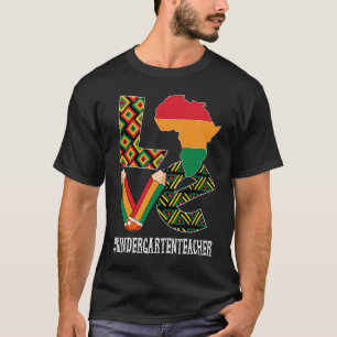 Kindergartener Liebeskarte Afrikanischer Schwarzer T-Shirt