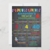 Kindergartenkarte BOOT, Chalkboard Ankündigung (Vorderseite)