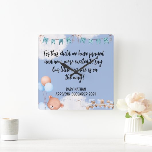 Kindergartenkarte Dieses Kind 1 Quadratische Wanduhr (Zuhause)