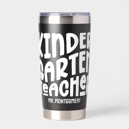 Kindergartenlehrer | Einfache Schreibweise Thermobecher (Vorderseite)