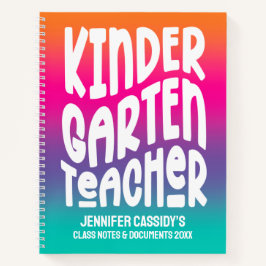 Kindergartenlehrer | Farbenfroh Ombre Notizblock