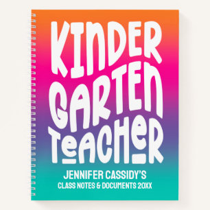 Kindergartenlehrer Farbenfroh Ombre Notizblock