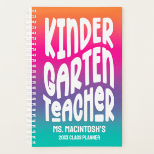 Kindergartenlehrer Farbenfroh Ombre Planer