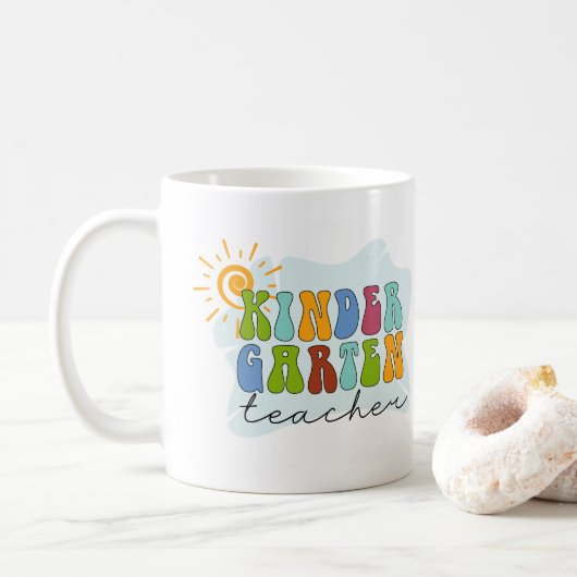 Kindergartenlehrer Grundschule Kaffeetasse (Mit Donut)