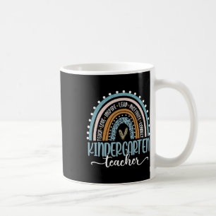 Kindergartenlehrer Leopard Regenbogen Erster Tag Kaffeetasse