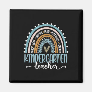 Kindergartenlehrer Leopard Regenbogen Erster Tag Magnet